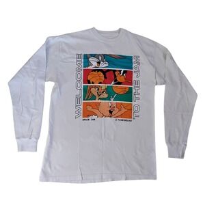 Space Jam A New Legacy Long Sleeve Graphic Tee White Mens Medium Tune Squad